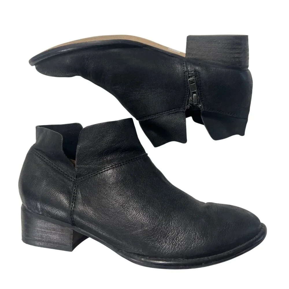 Seychelles Snare Black Leather Ankle Booties Size 7.5